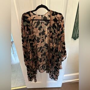 Torrid Velvet and Sheer Floral Kimono